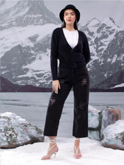 Kotty Women Ribbed V-Neck Sweaters