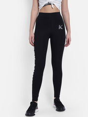 Kotty Women Black & White Printed Tights