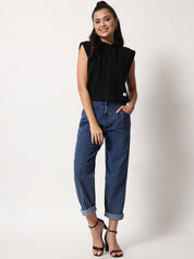 Kotty Women Blue Jean Straight Fit High-Rise Stretchable Jeans