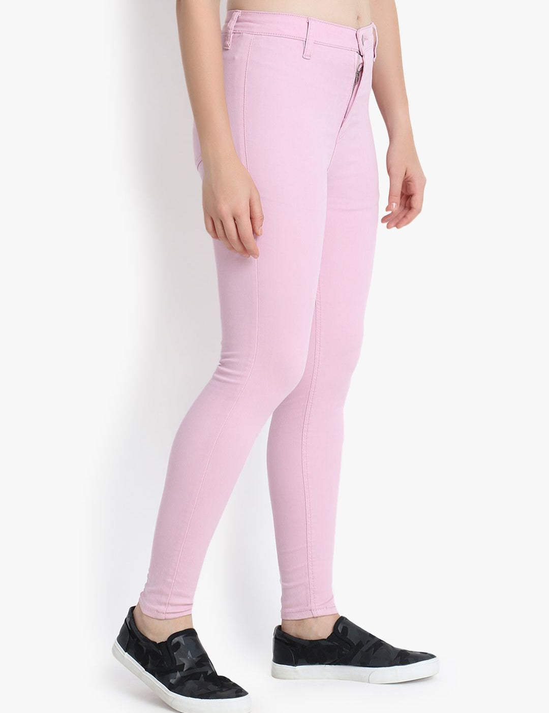 Kotty Women Pink Skinny Fit High-Rise Clean Look Stretchable Jeans