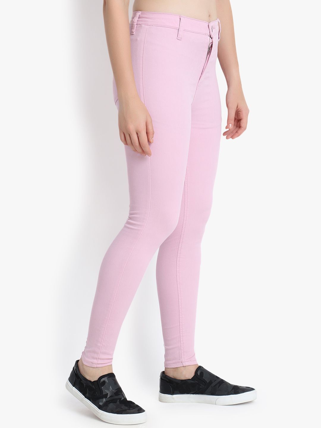 Kotty Women Pink Skinny Fit High-Rise Clean Look Stretchable Jeans