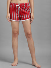Kotty Women Striped Printed Slim Fit Low-Rise Running Hot Pants Shorts