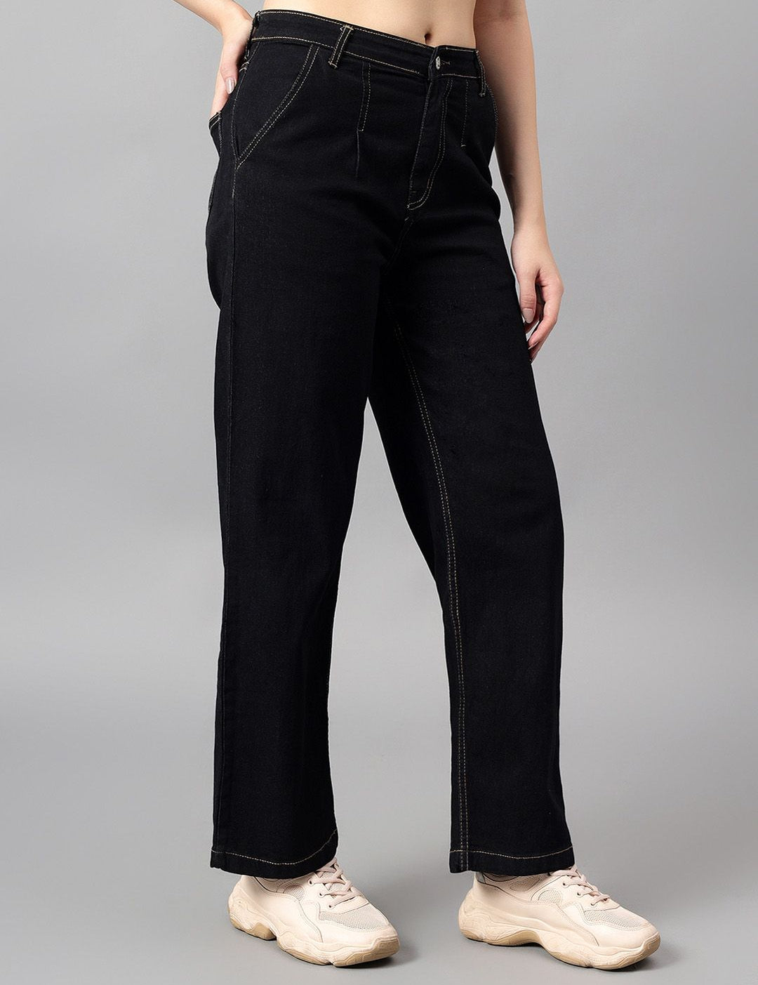 Kotty Women Straight Fit High-Rise Stretchable Jeans