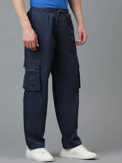 Kotty Men Relaxed Low-Rise Easy Wash Cargos Trousers