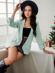 Kotty Green Notched Lapel Single-Breasted Blazers