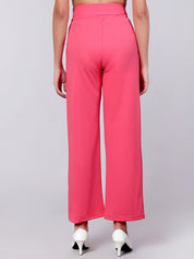 Kotty Women Relaxed Straight Fit High-Rise Easy Wash Trousers