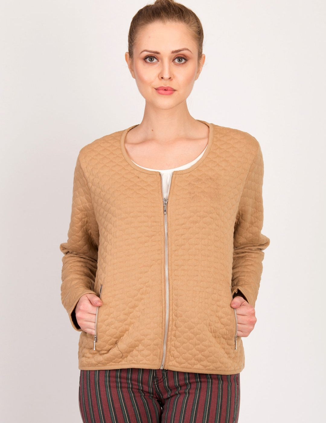 Kotty Women Brown Self Design Tailored Jacket