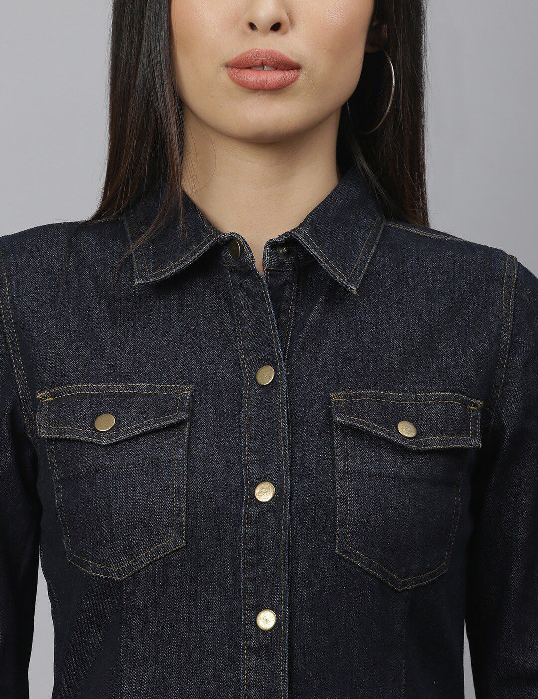 Kotty Women Blue Solid Shirt Dress