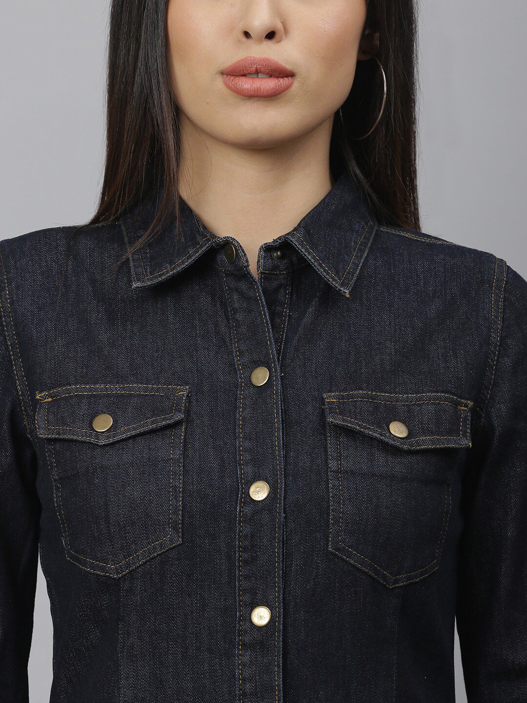 Kotty Women Blue Solid Shirt Dress