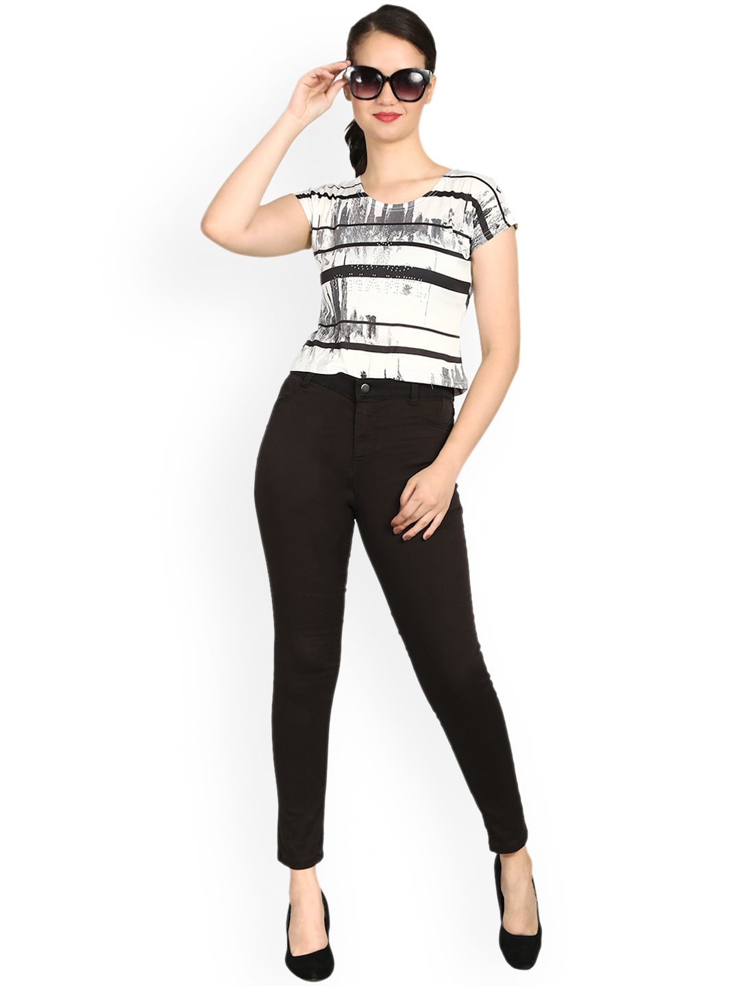 Kotty Women Black Skinny Fit High-Rise Clean Look Jeans