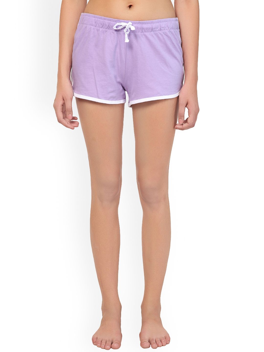 Kotty Women Purple Solid Lounge Shorts  KTTSLEEPSHORTS199