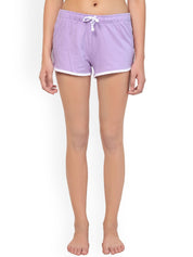 Kotty Women Purple Solid Lounge Shorts  KTTSLEEPSHORTS199