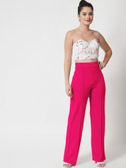 Kotty Women Relaxed Straight Fit High-Rise Easy Wash Parallel Trousers