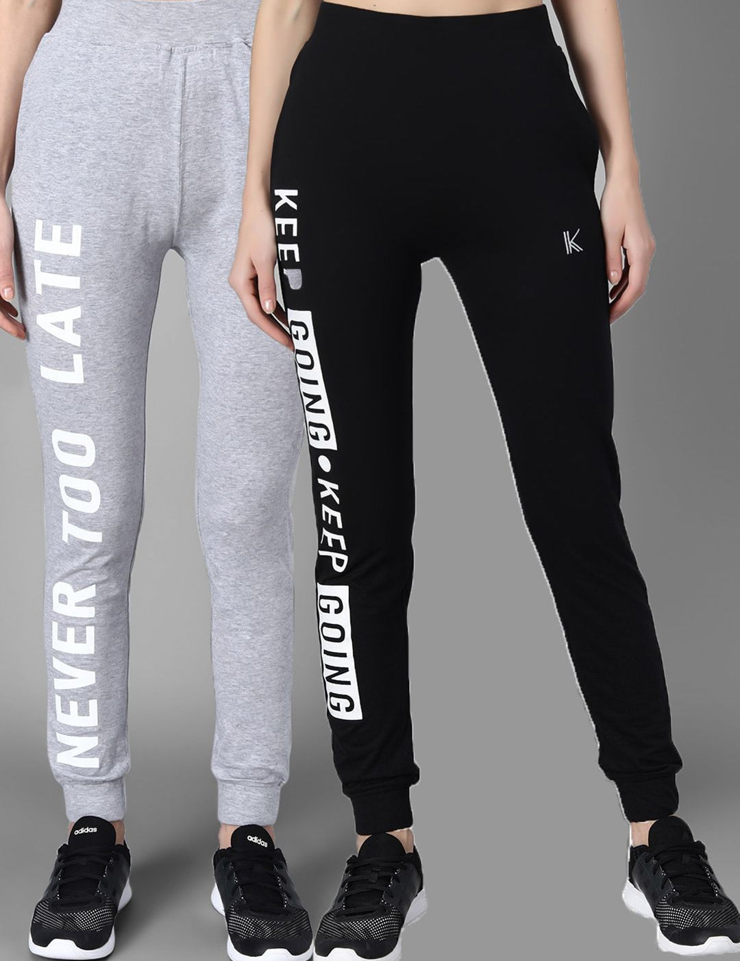 Kotty Women Pack Of 2 Printed Straight-Fit Joggers 