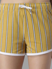 Kotty Women Striped Slim Fit Low-Rise Running with Technology Shorts
