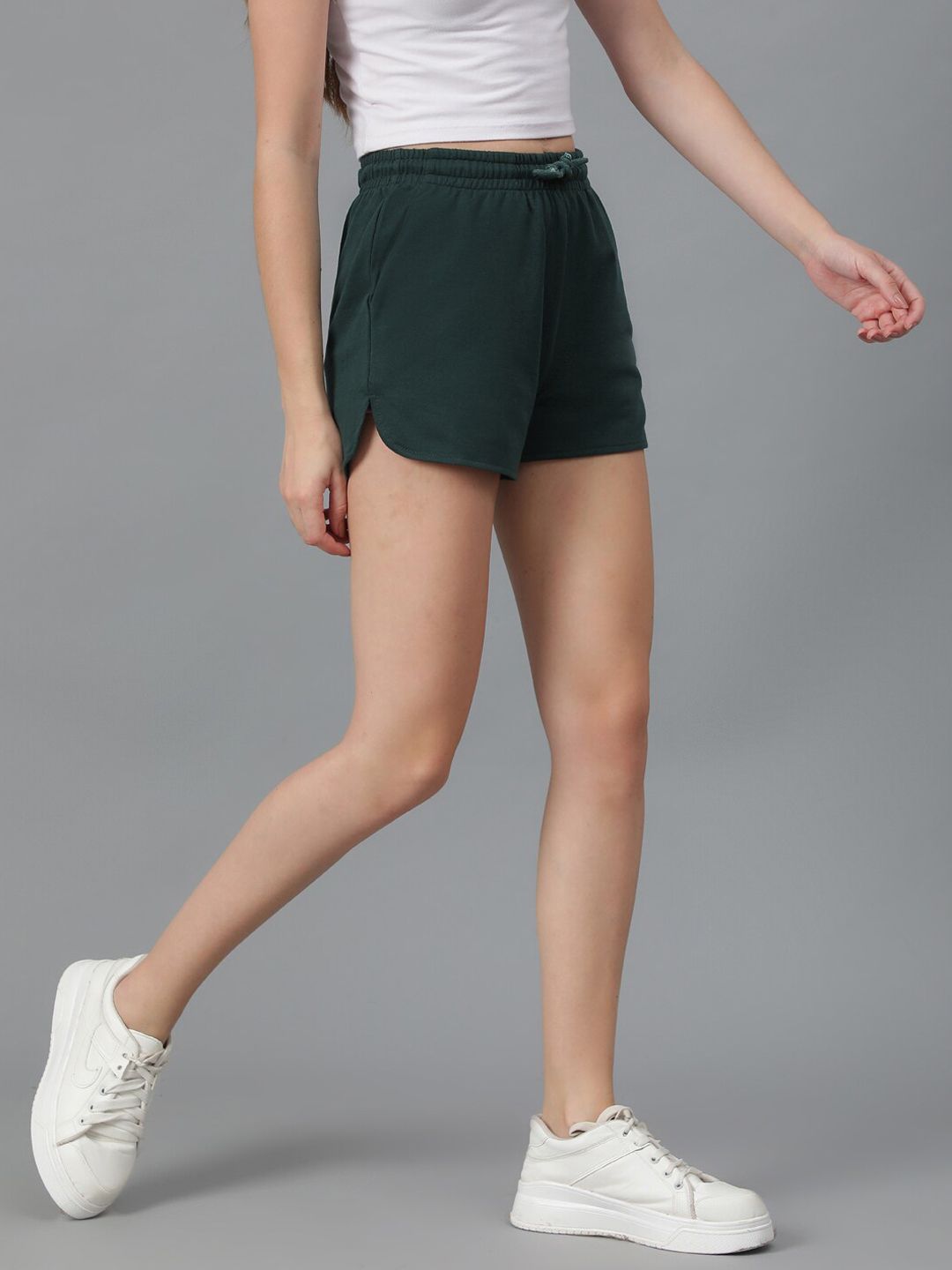 Kotty Women Green Slim Fit Running Shorts