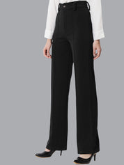 Kotty Women Pack Of 2 Straight Fit High-Rise Easy Wash Parallel Trousers