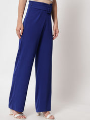 KOTTY BIZwear Women Multicoloured Relaxed Straight Fit High-Rise Easy Wash Pleated Trousers