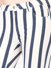 Kotty Women White & Black Skinny Fit High-Rise Clean Look Jeans