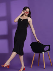 Kotty Women Solid Sleeveless A-Line Dress