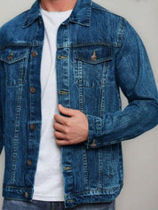 Kotty Men Solid Denim Jacket
