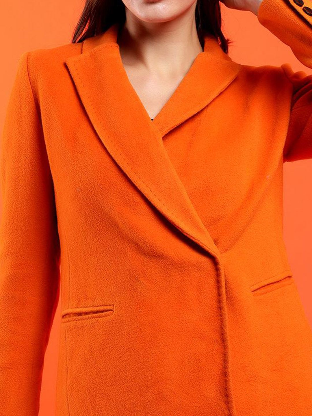 Kotty Solid Shawl Collar Longline Overcoat