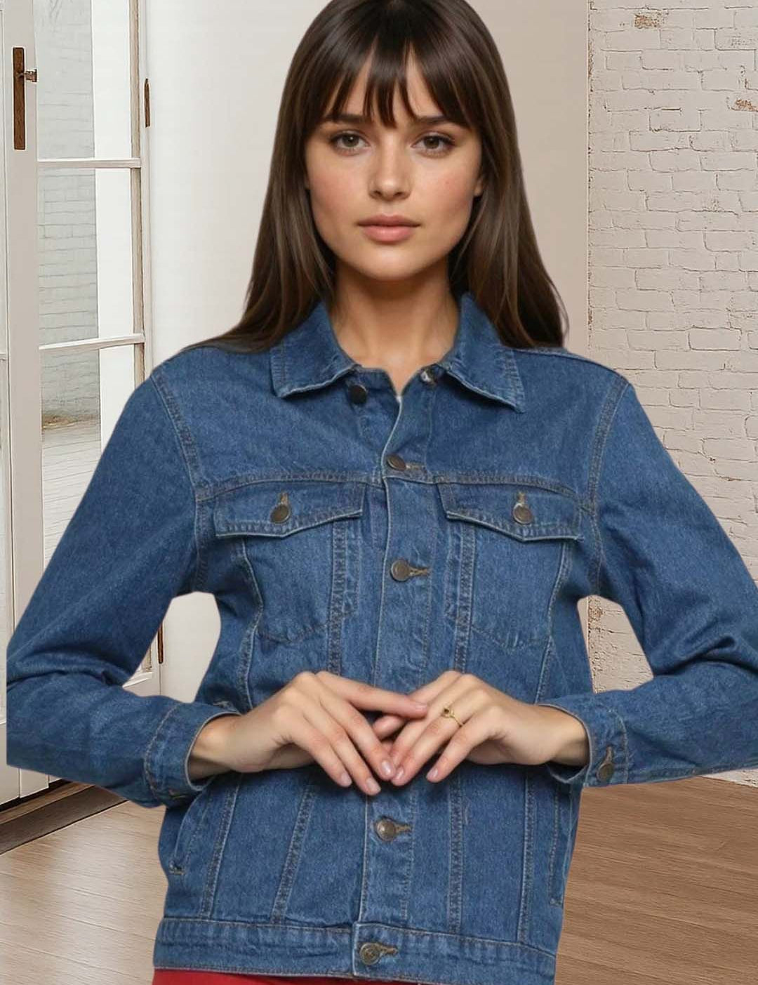 Kotty Women Spread Collar Denim Jacket