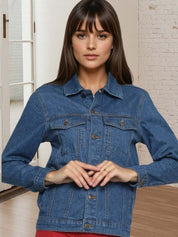 Kotty Women Spread Collar Denim Jacket
