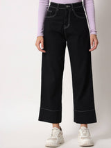 Kotty Women Wide Leg High-Rise Stretchable Cotton Jeans