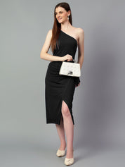 Kotty One Shoulder Sheath Midi Dress