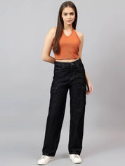 Kotty Women Straight Fit High-Rise Stretchable Regular Jeans