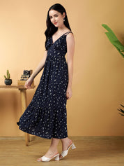 Kotty Women Floral Printed Fit & Flare Midi Dress