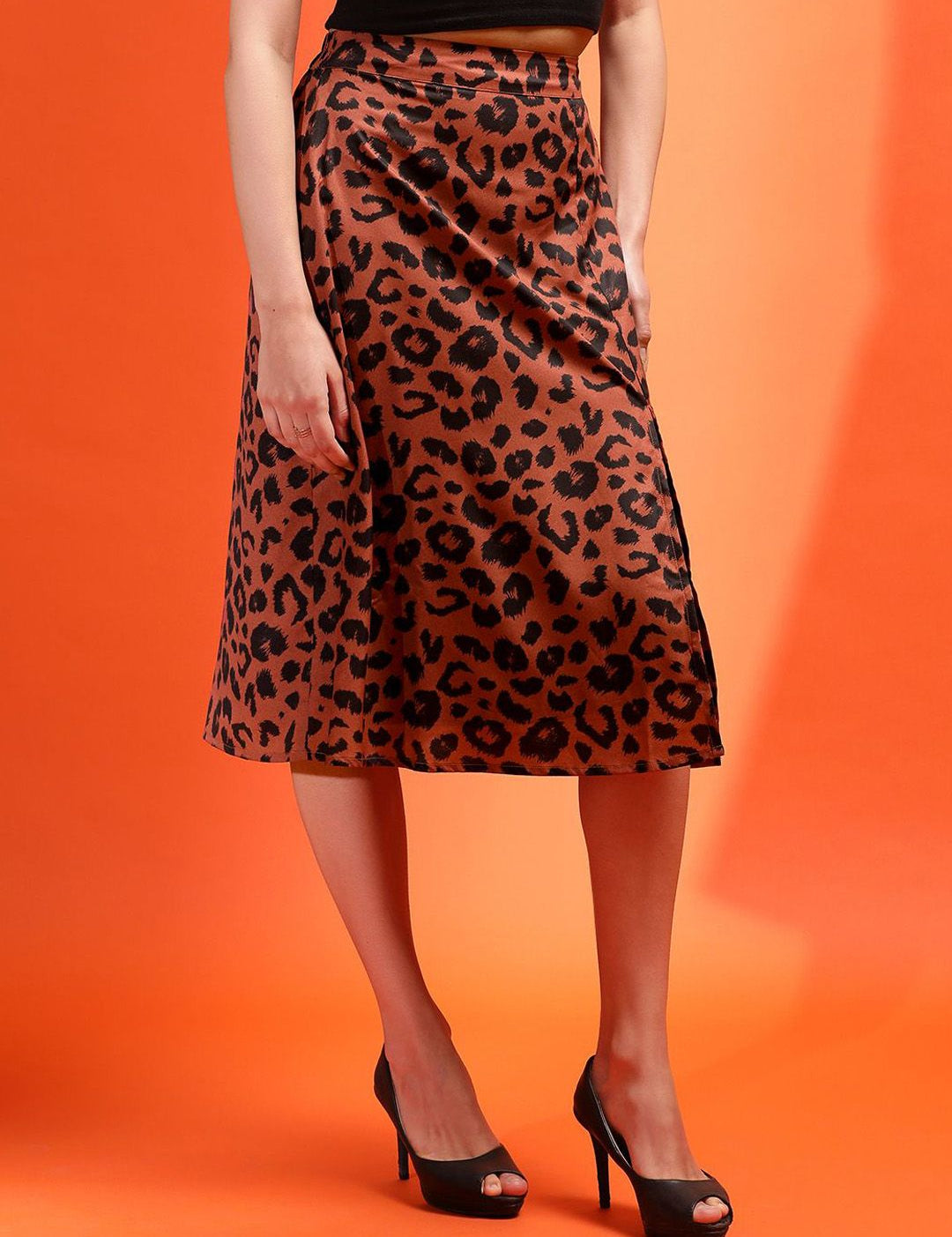 Kotty Printed A-Line Midi Skirt