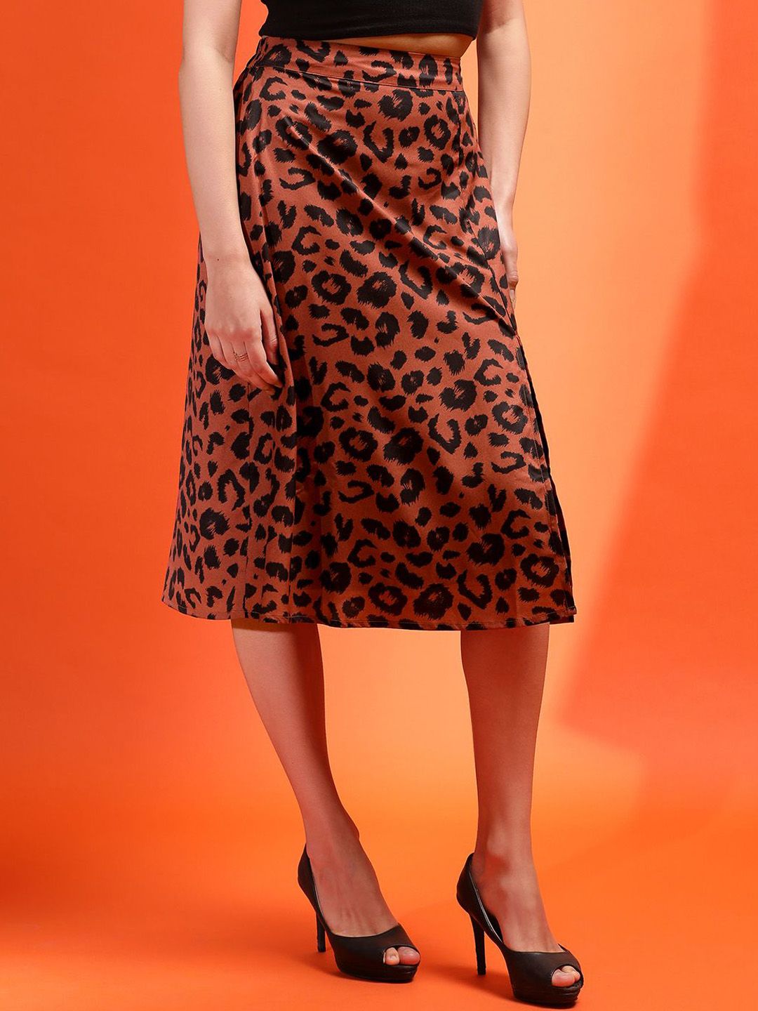 Kotty Printed A-Line Midi Skirt