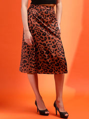 Kotty Printed A-Line Midi Skirt