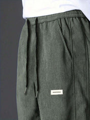 Kotty Men Relaxed High-Rise Corduroy Joggers Trousers