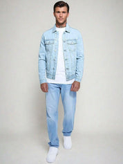 Kotty Men Solid Denim Jacket