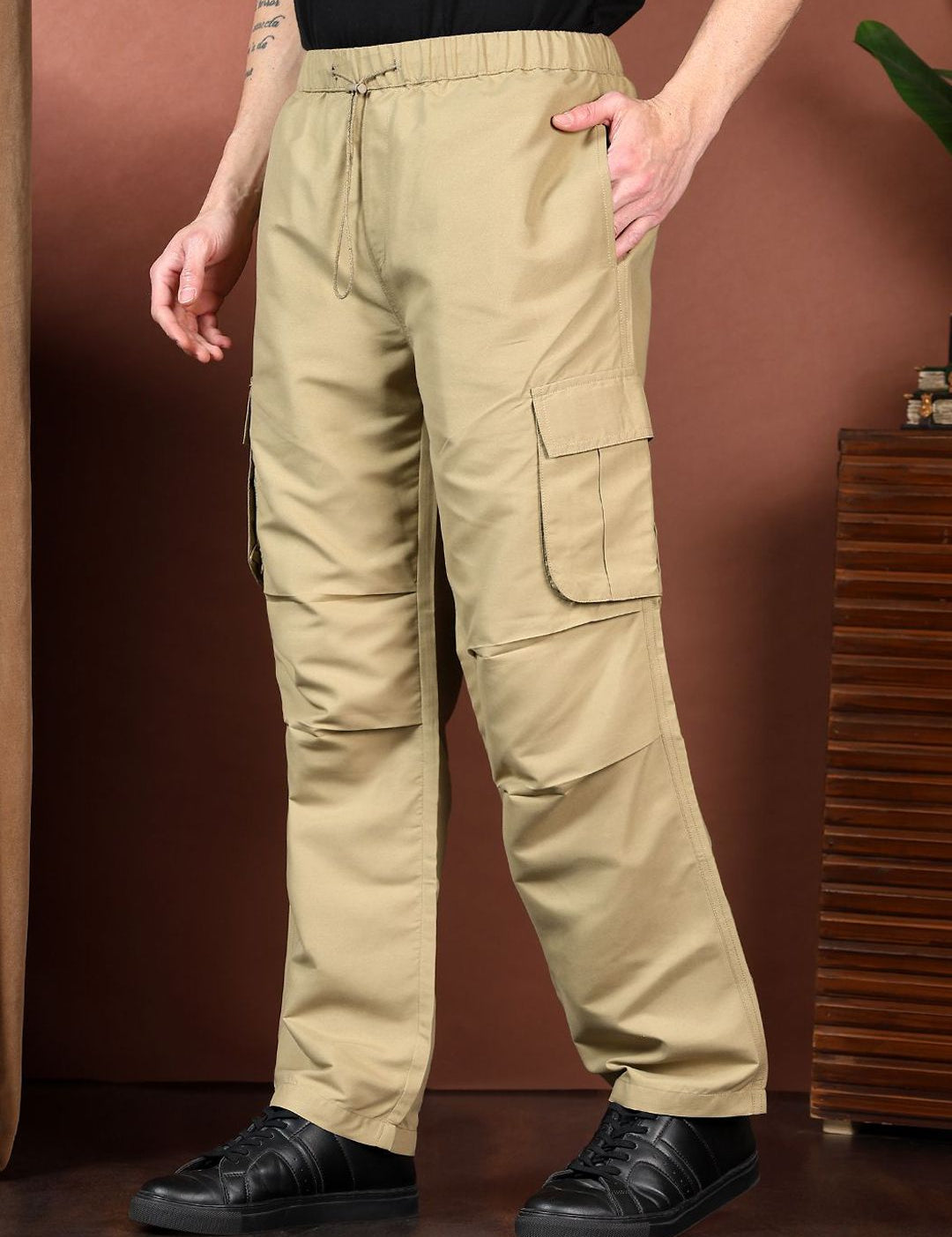 Kotty Men Relaxed Easy Wash Cargos Trousers