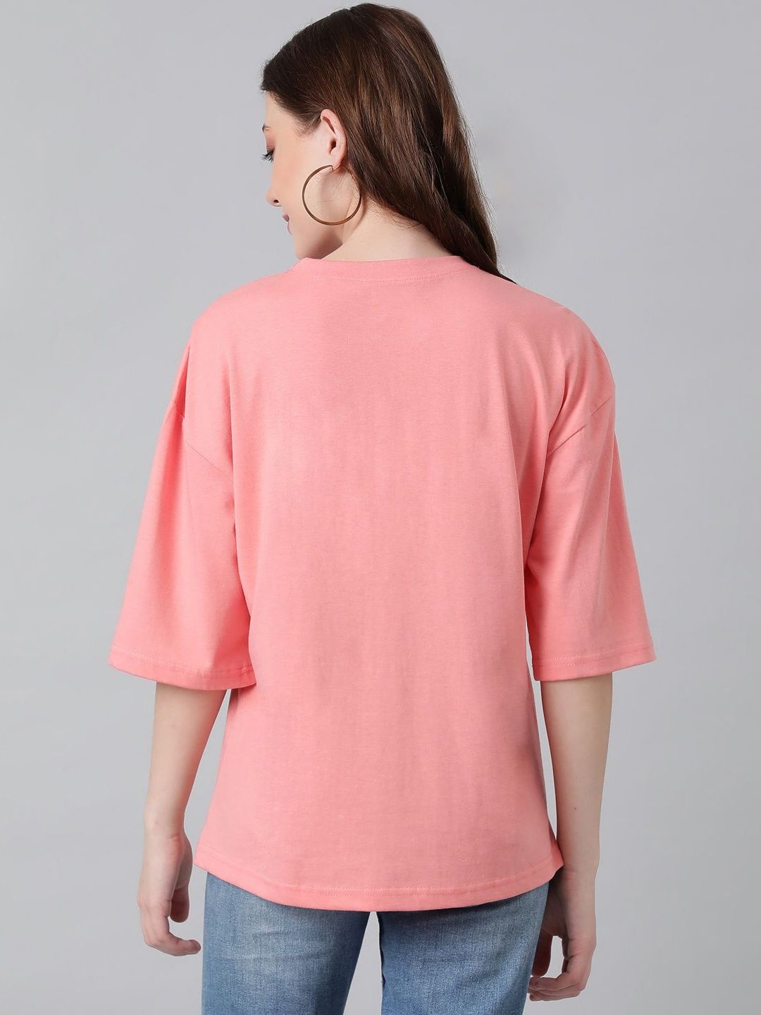 Kotty Women Graphic Printed Round Neck Cotton Oversized T-shirt