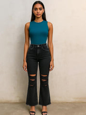 Kotty Women Relaxed Fit High-Rise Mildly Distressed Stretchable Jeans