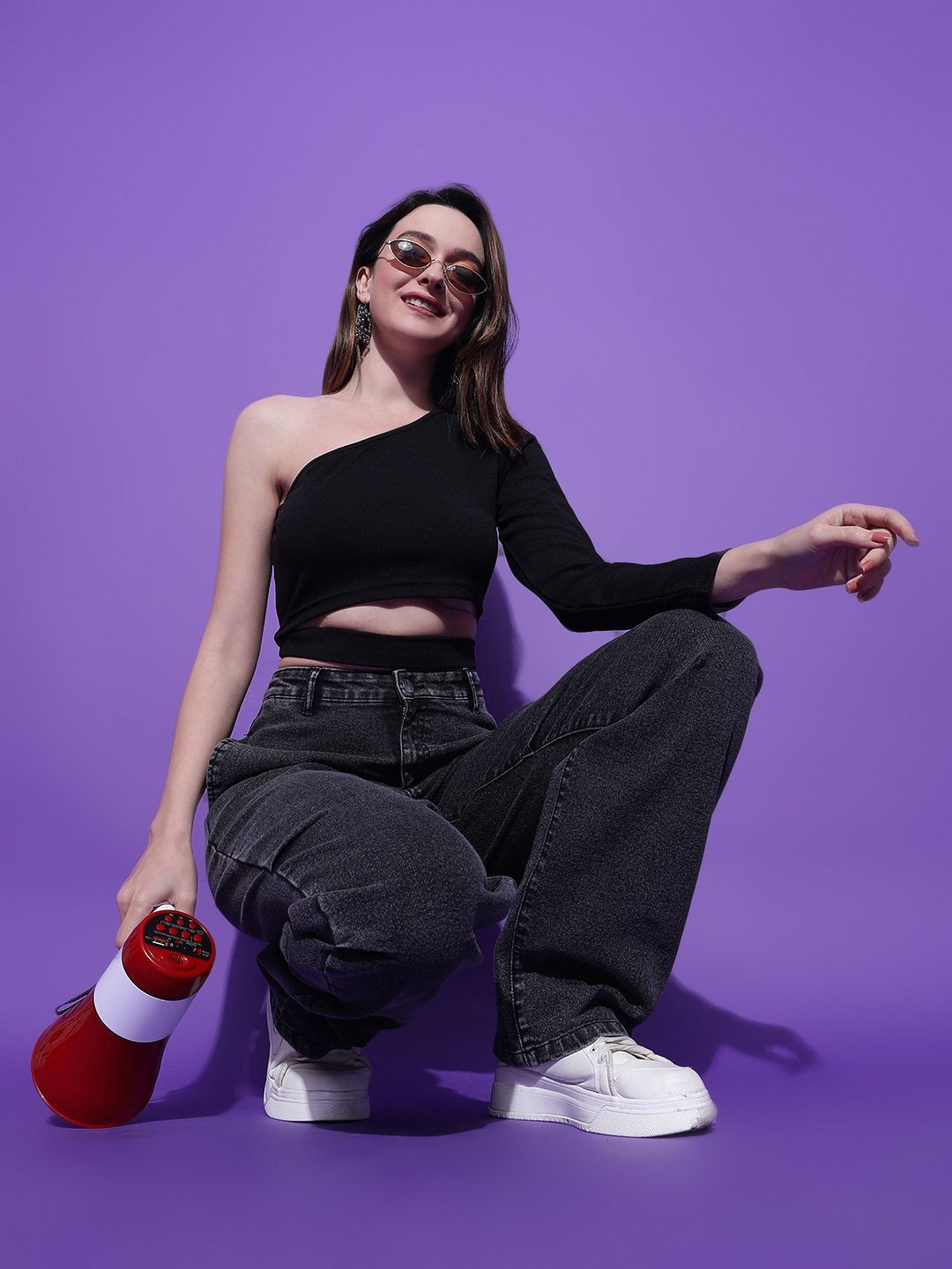 Kotty Women Solid One Shoulder Top