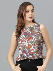 Kotty Floral Print Crepe Top