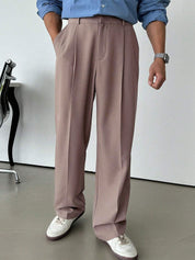 Kotty Men Relaxed Fit High-Rise Wide-Leg Trousers