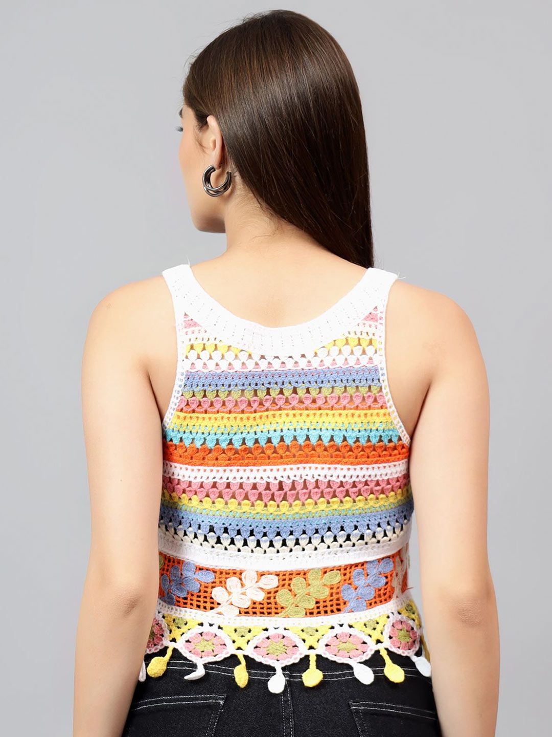 Kotty Women Self Design Boat Neck Cotton Top