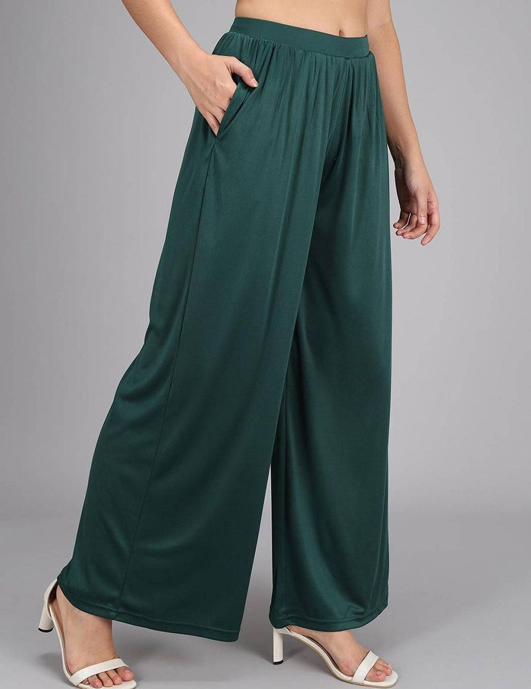 Kotty Women Relaxed Mid-Rise Wide Leg Trousers