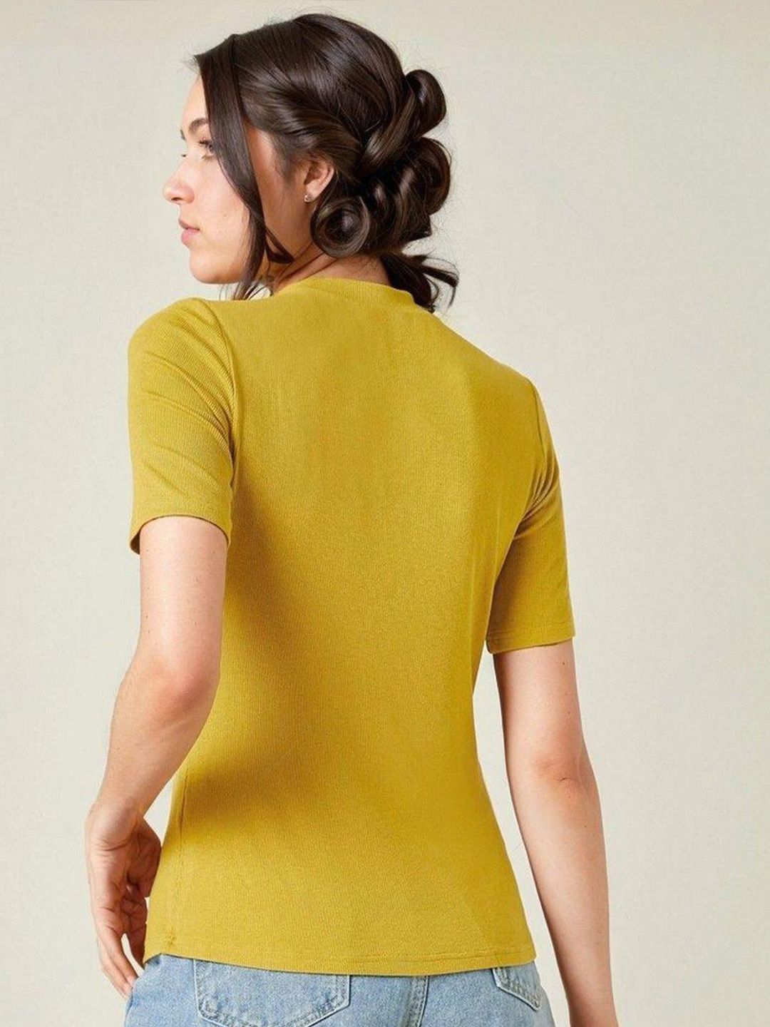 Kotty Women Solid High Neck Top