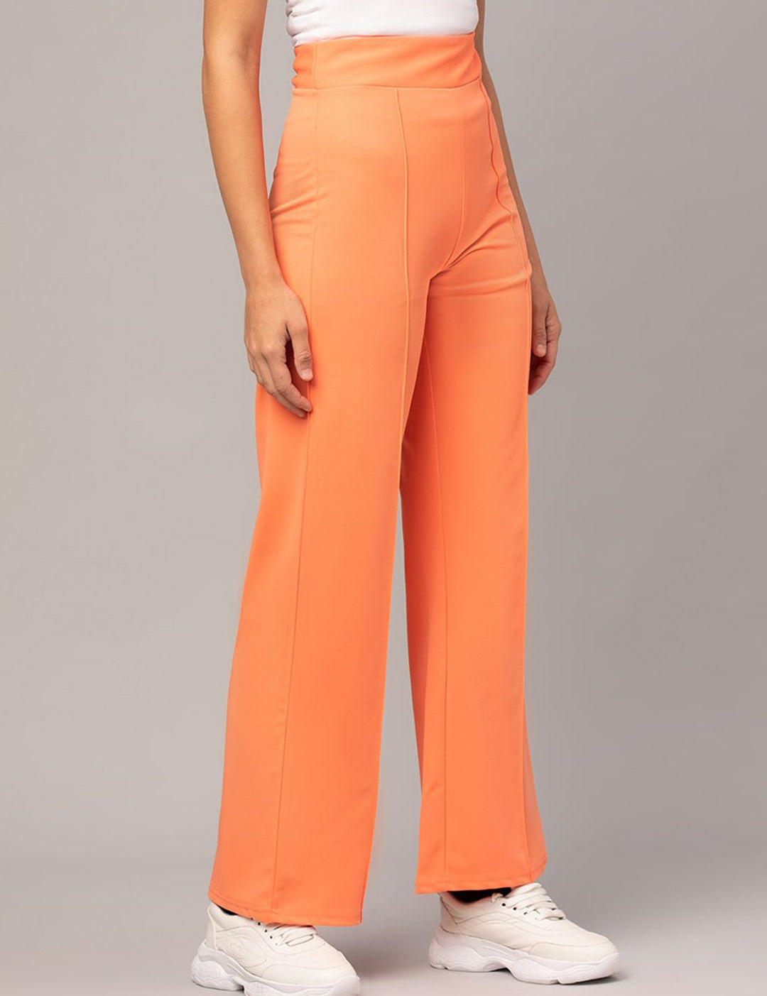 Kotty Women Pack Of 2 Straight Fit High-Rise Easy Wash Trousers