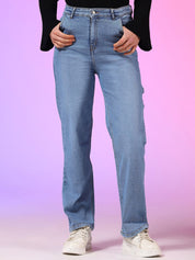 Stylecast X KOTTY Basics Women Jean Straight Fit High-Rise Stretchable Jeans