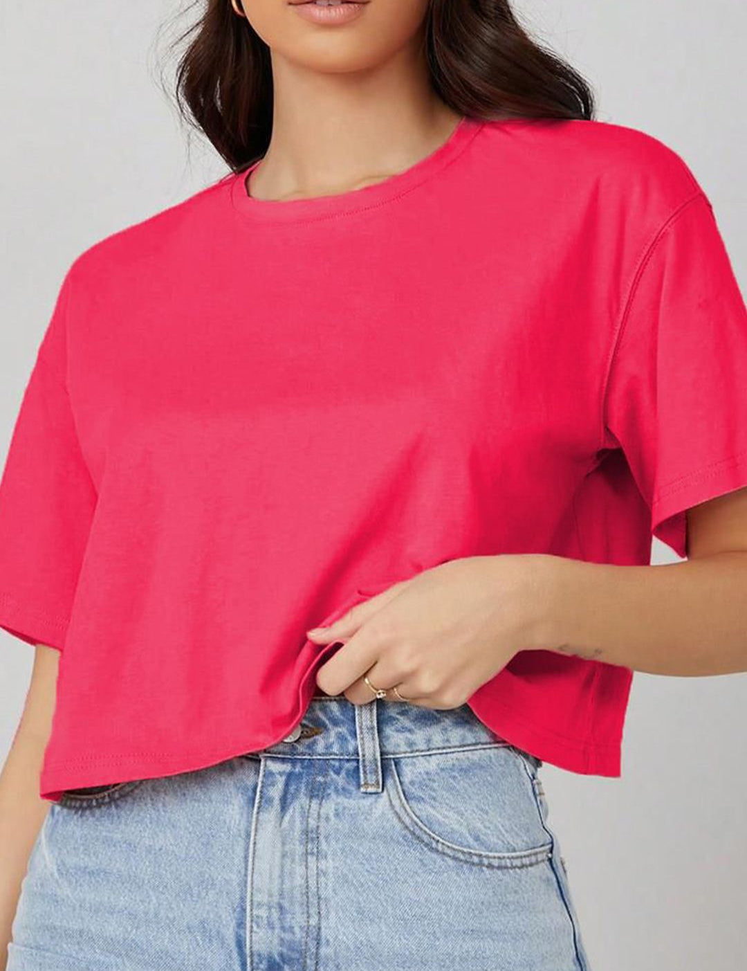 KOTTY Basics Women Solid Round Neck T-shirt