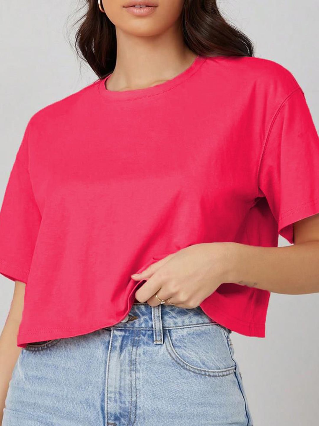 KOTTY Basics Women Solid Round Neck T-shirt